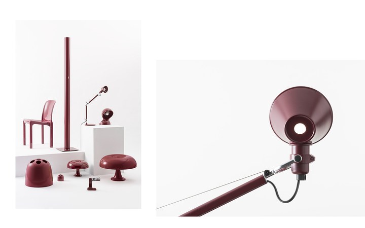Tolomeo Micro Table Lamp - Ruby Red Collection by Artemide Table Lamps